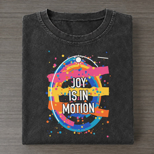 Joy Is In Motion Colorburst Uplift Vintage T-shirt – Black