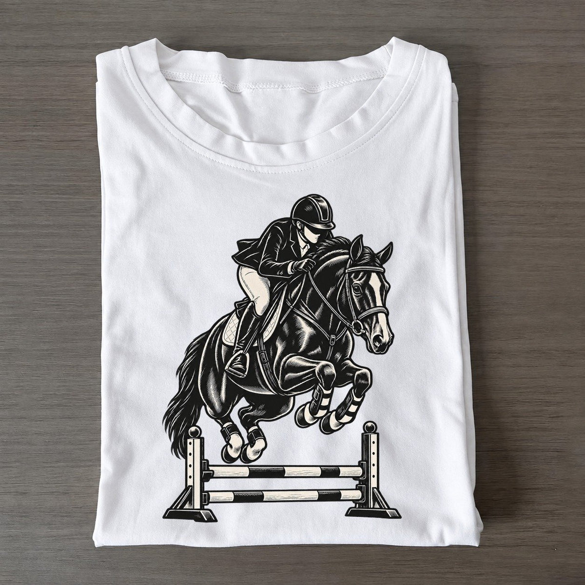 Equestrian Show Jump Global Sports Ink Figures Classic T-shirt – White