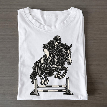 Equestrian Show Jump Global Sports Ink Figures Classic T-shirt – White