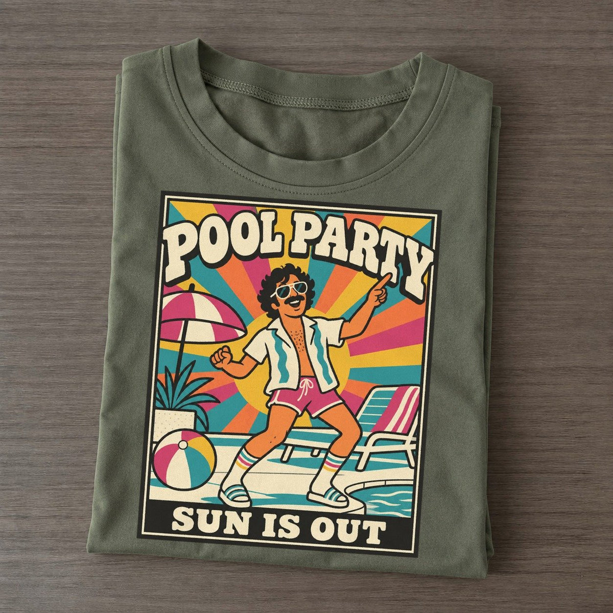 Poolside Boogie Bodies Classic T-shirt – Army Green