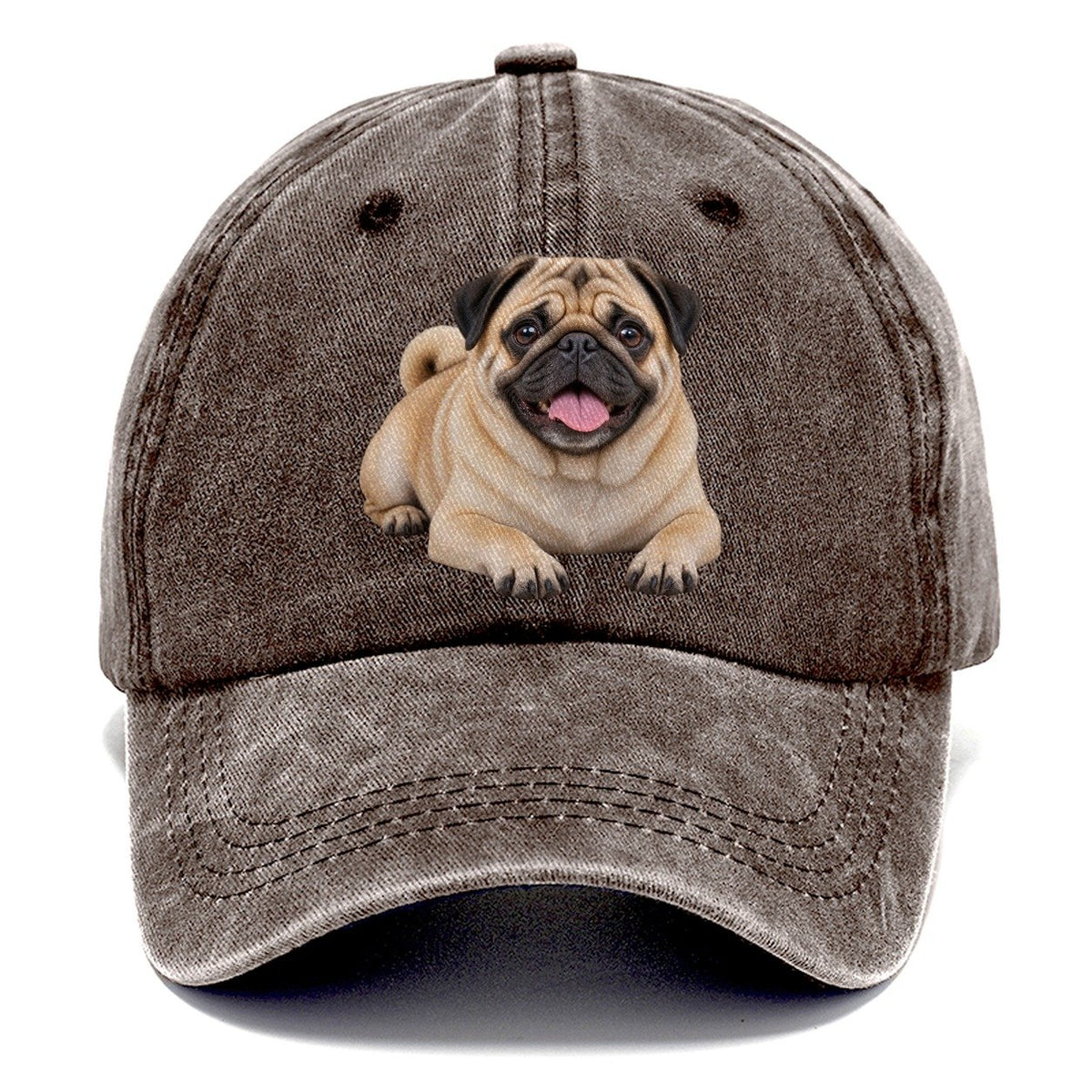 Pug Lying Down Top Breeds Classic Cap – Brown