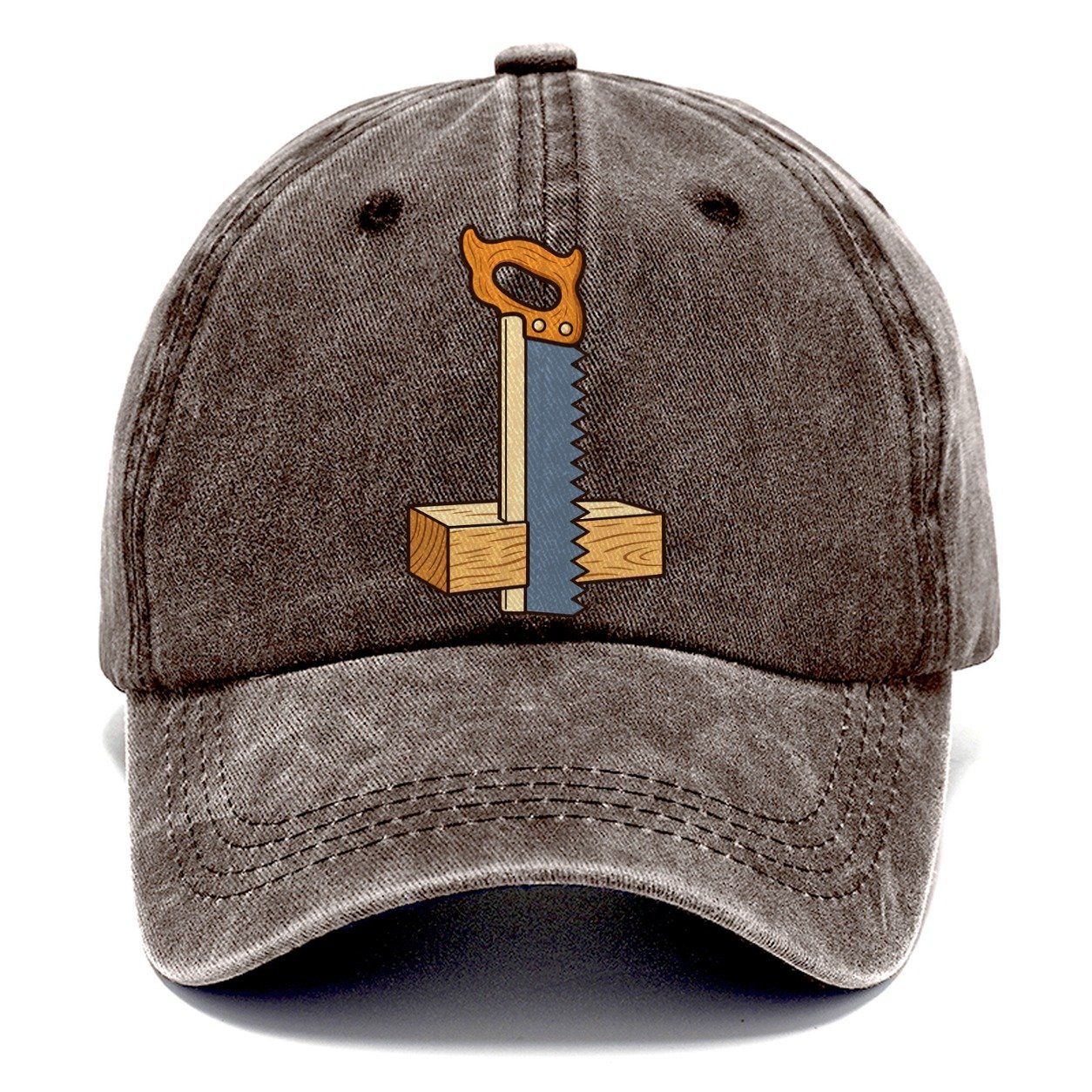 Saw Tooth Silhouette Woodworking Classic Cap – Brown