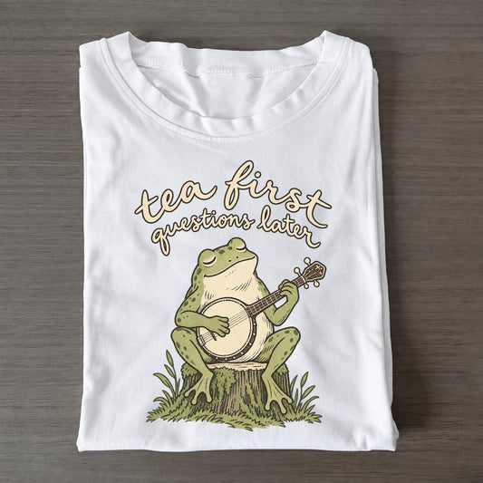 Banjo Evenings Pond Folk Classic T-shirt – White
