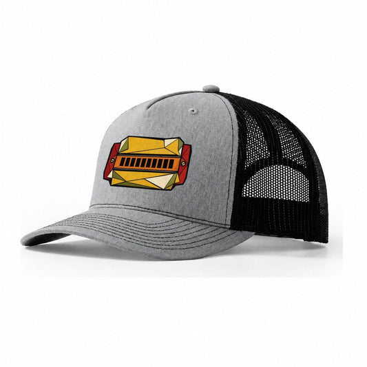 Harmonica Close Up Trucker Hat – Sport Grey Black