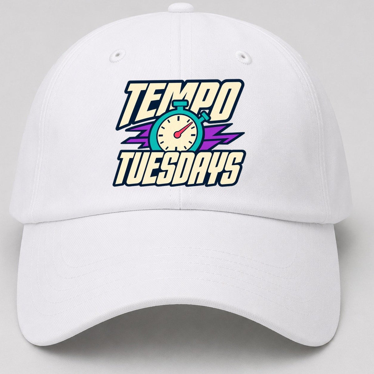 Tempo Tuesdays 90S Running Clubs Baseball Cap – White