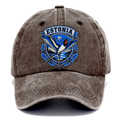 Estonia Retro Badge Country Logos Classic Cap – Brown