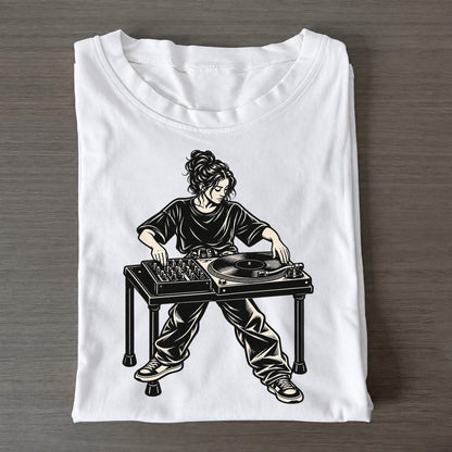 Dj Cueing A Record Global Music Ink Figures Classic T-shirt – White