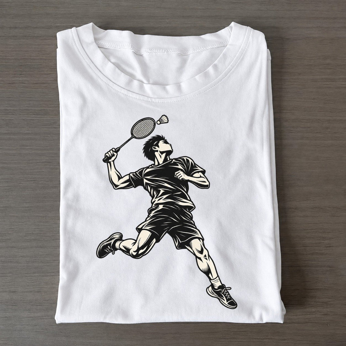Badminton Overhead Smash Global Sports Ink Figures Classic T-shirt – White