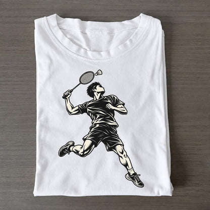 Badminton Overhead Smash Global Sports Ink Figures Classic T-shirt – White