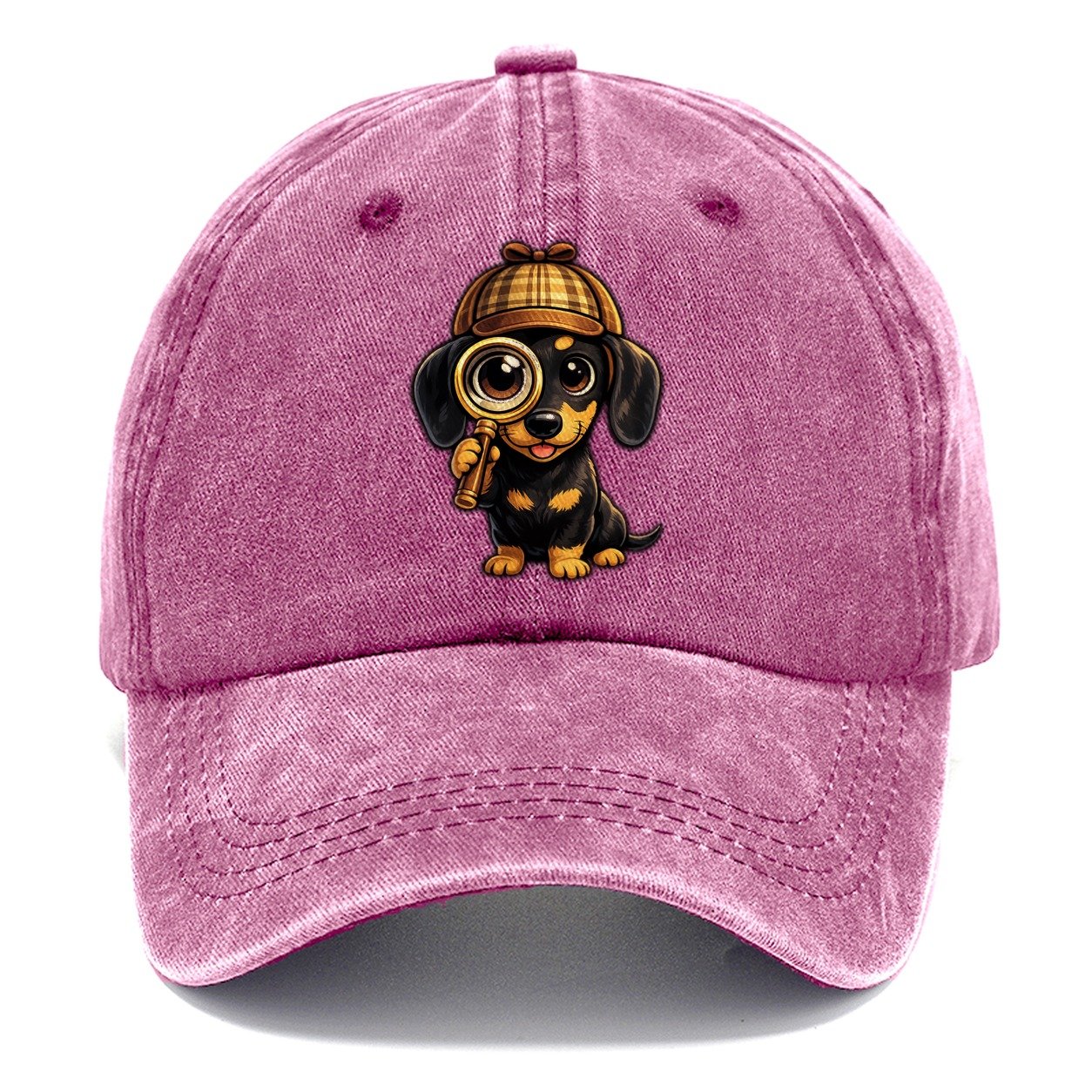 Dachshund Detective Classic Cap – Dusty Rose