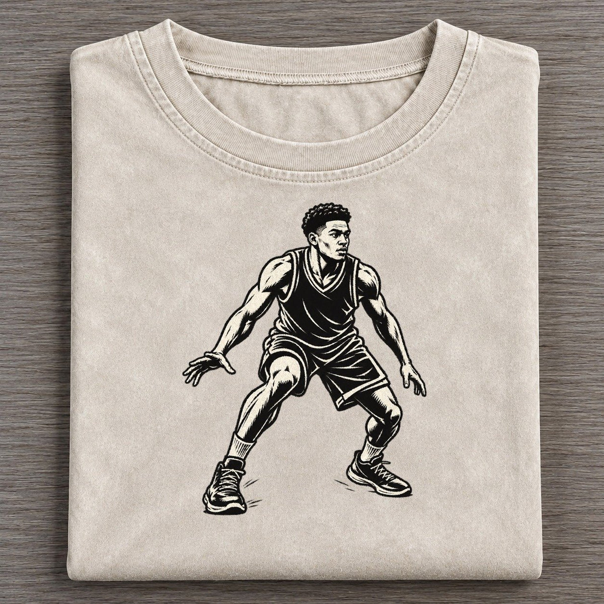Basketball Defensive Slide Global Sports Ink Figures Vintage T-shirt – Off White