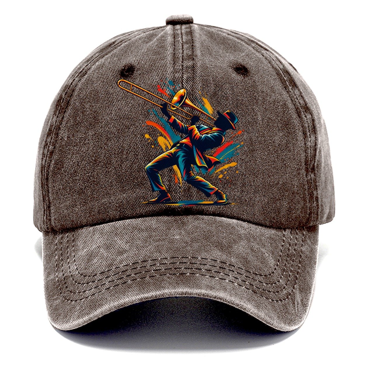 Trombone Icon Music Instruments Classic Cap – Brown