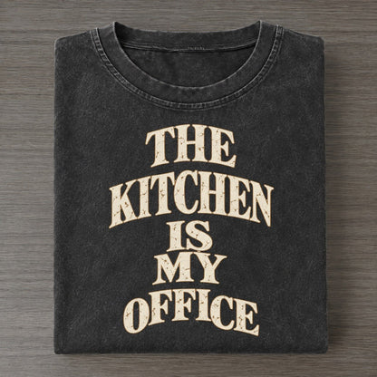 The Kitchen Is My Office Quiet Statements Vintage T-shirt – Black