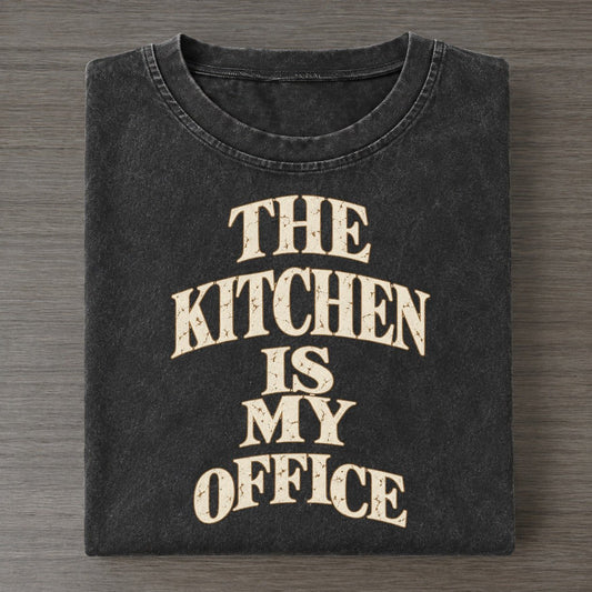 The Kitchen Is My Office Quiet Statements Vintage T-shirt – Black