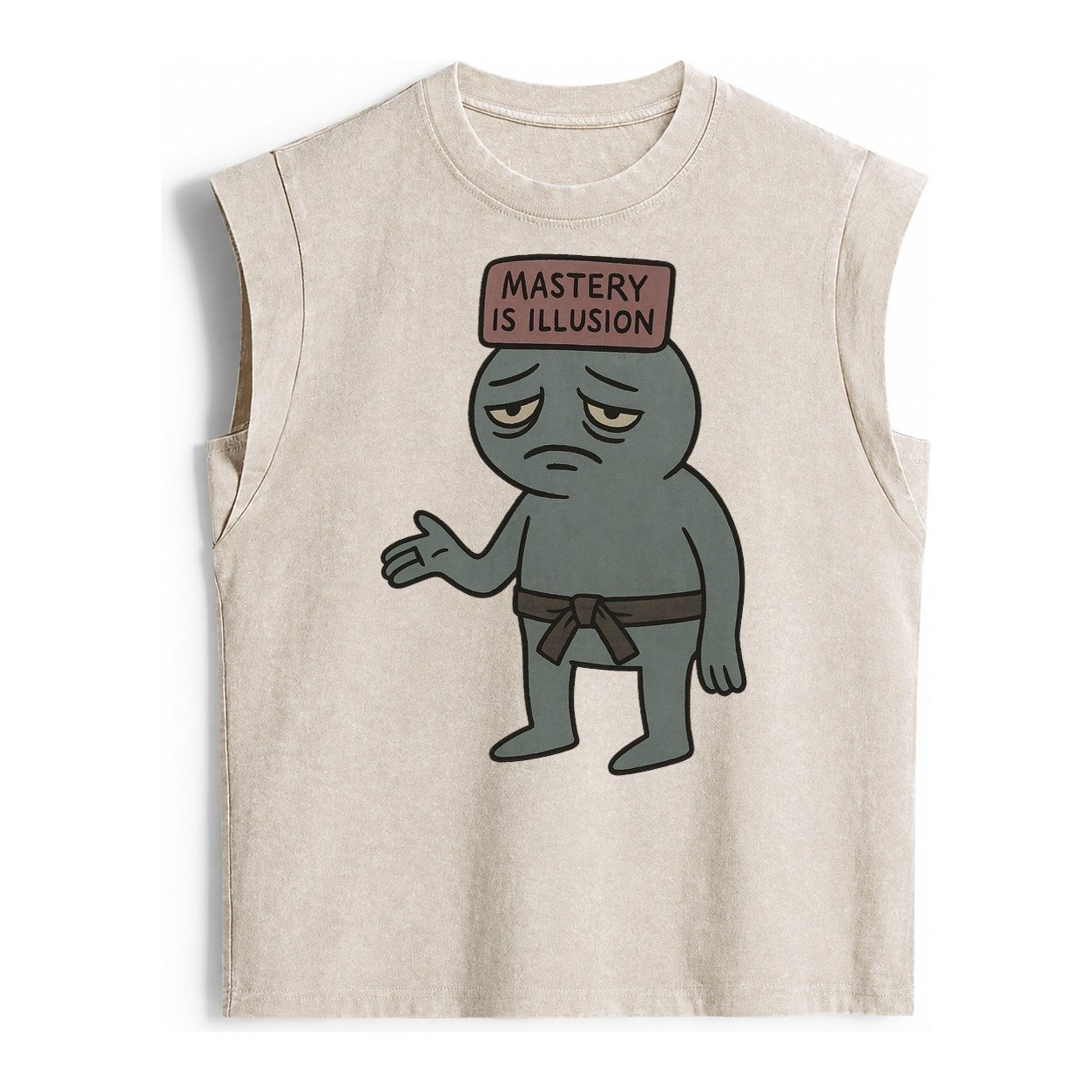 Black Pug Charming Companion Vintage Washed Tank – Beige