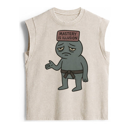 Black Pug Charming Companion Vintage Washed Tank – Beige