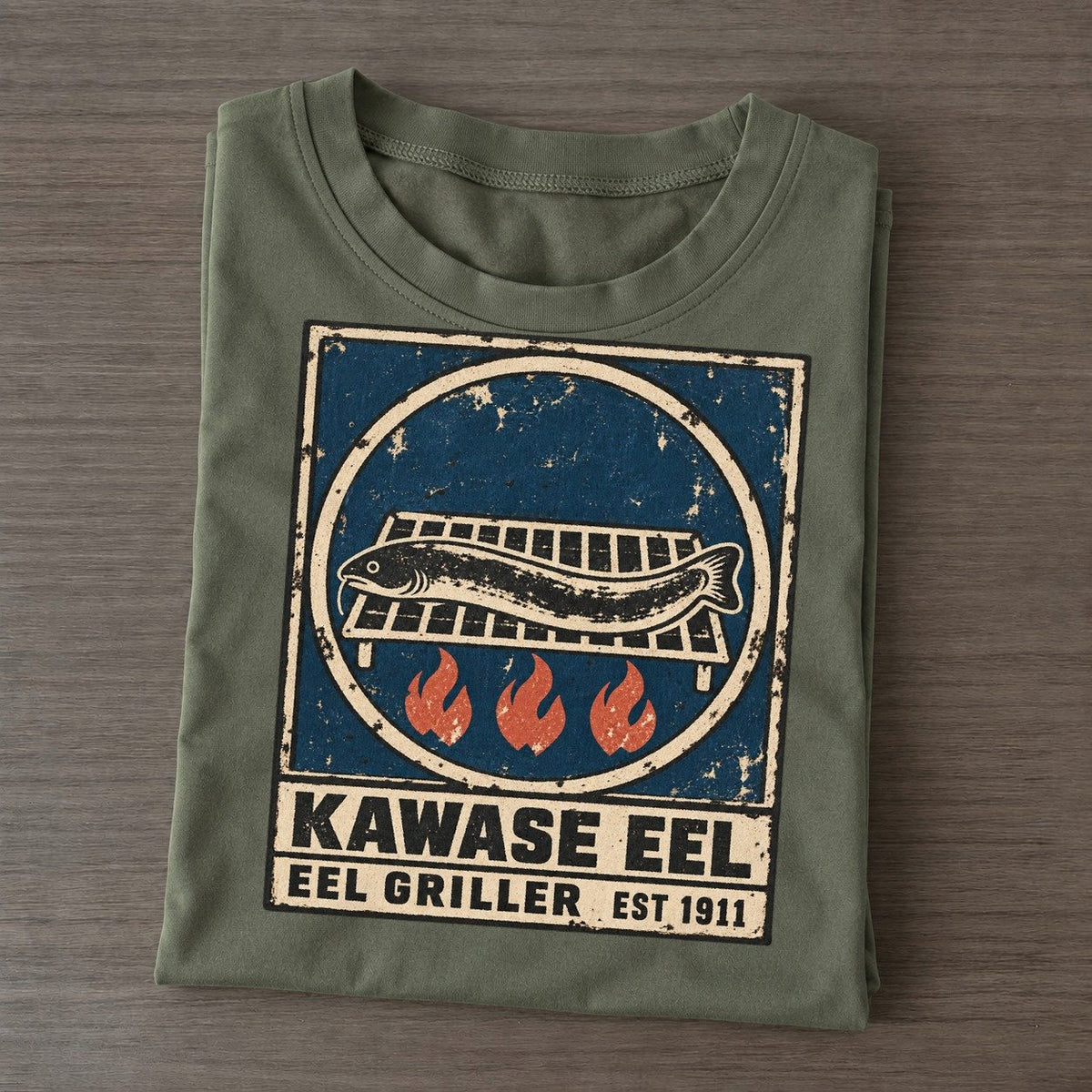 Kawase Eel Grill Noren Trade Co Classic T-shirt – Army Green