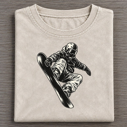 Snowboarder Grab Jump Global Sports Ink Figures Vintage T-shirt – Off White