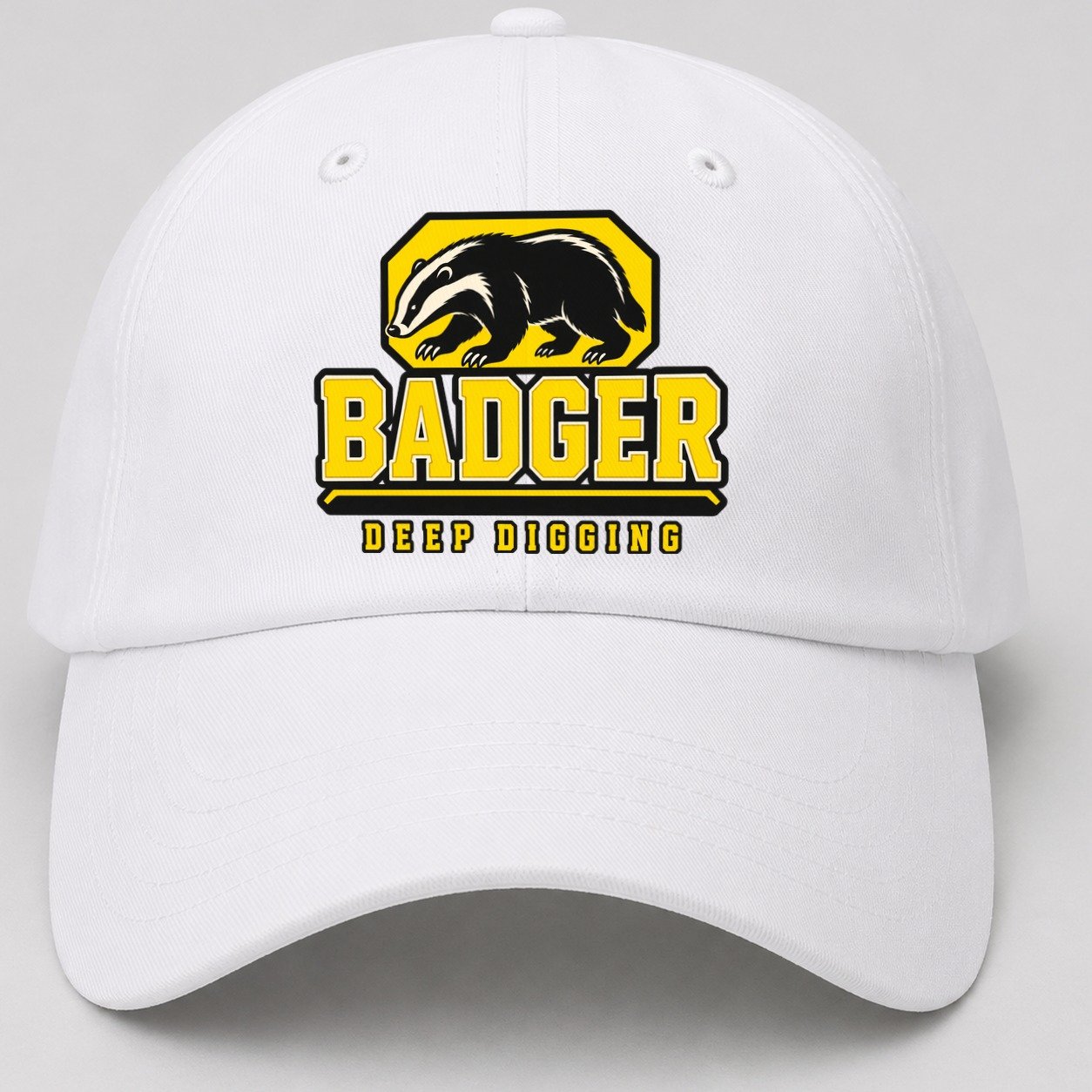 Badger Deep Digging Heavy Duty Baseball Cap – White