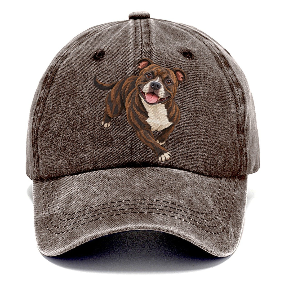 Happy Brindle Pitbull Classic Cap – Brown
