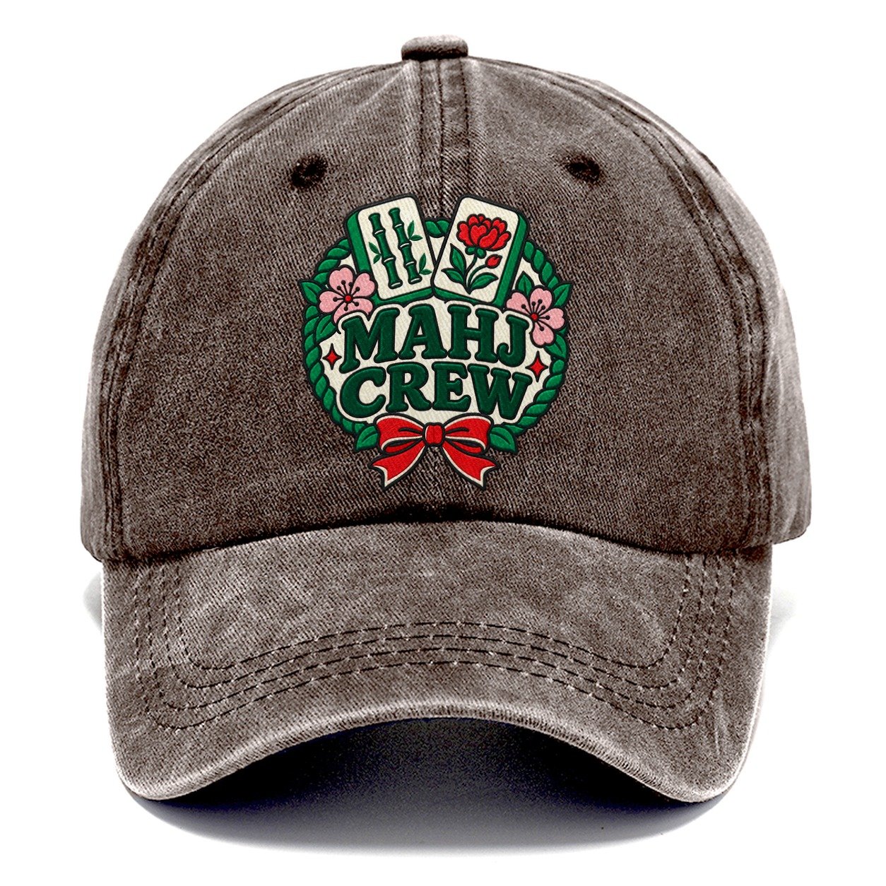 Mahj Crew Mahjong Game Night Classic Cap – Brown