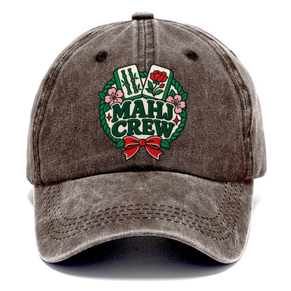 Mahj Crew Mahjong Game Night Classic Cap – Brown