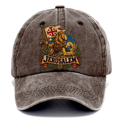 Lion With Jerusalem Banner Jerusalem Classic Cap – Brown