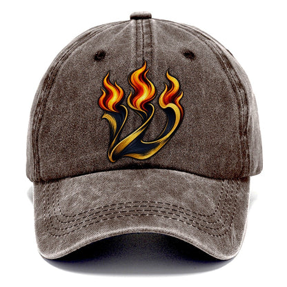 Shin Letter Flame Judaism Heritage Classic Cap – Brown