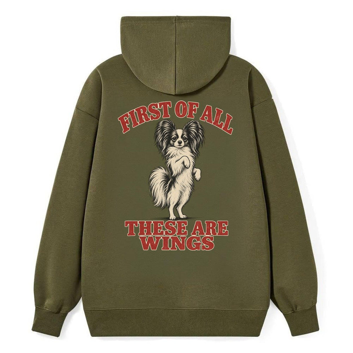 Papillon Dog Declarations Classic Pullover Hoodie – Armygreen