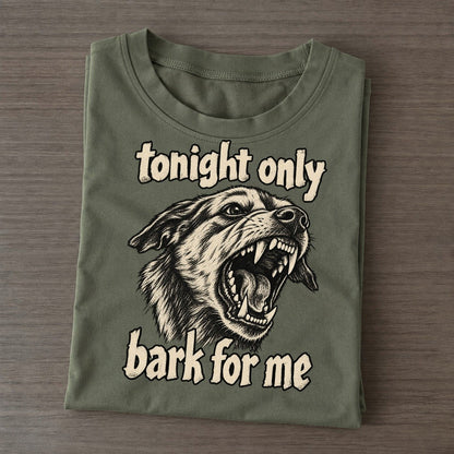 A Snarling Dog Head In Three Quarter View Jaws Wide On Bared Fangs Bark For Me Classic T-shirt – Army Green