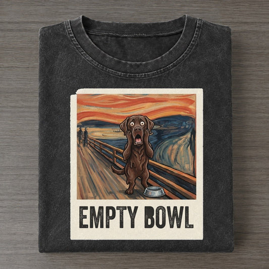 Labrador Scream Empty Bowl Scream Vintage T-shirt – Black