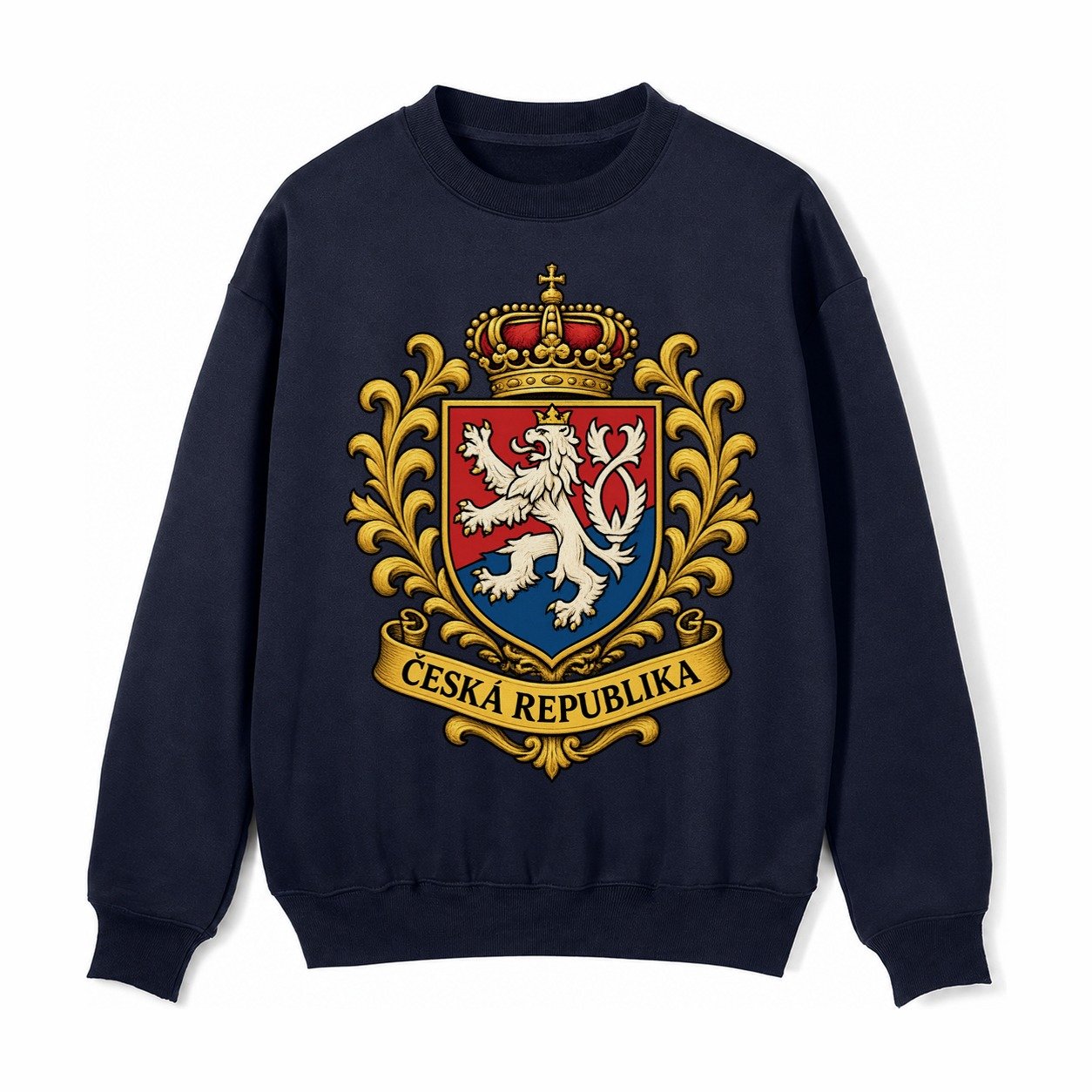 Czech Republic Lion Fleece Sweatshirt – Navy Blue
