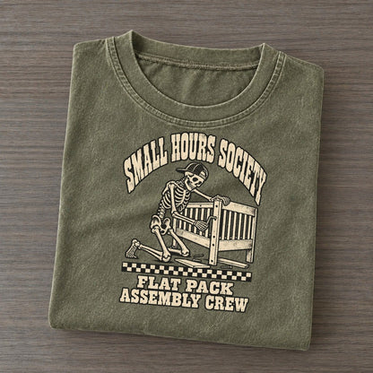 Flat Pack Small Hours Society Vintage T-shirt – Army Green