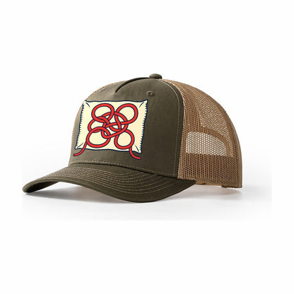 The Tangle And Needlework Trucker Hat – Olive Khaki