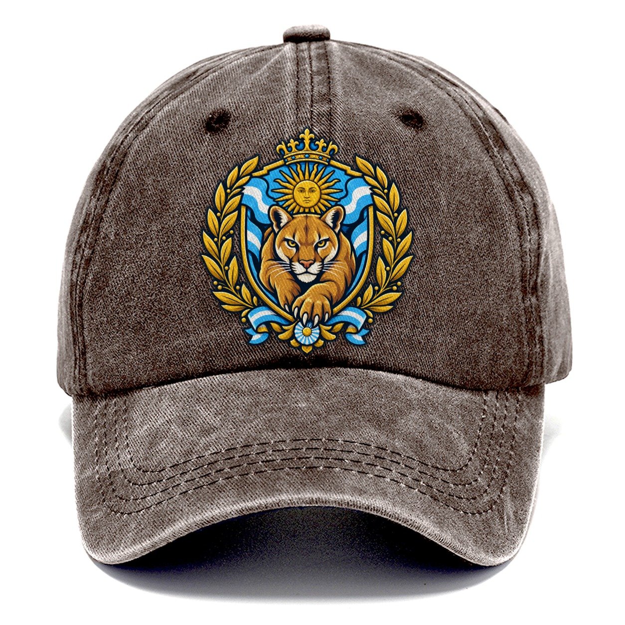 Argentina Heraldic Crest Country Logos Classic Cap – Brown