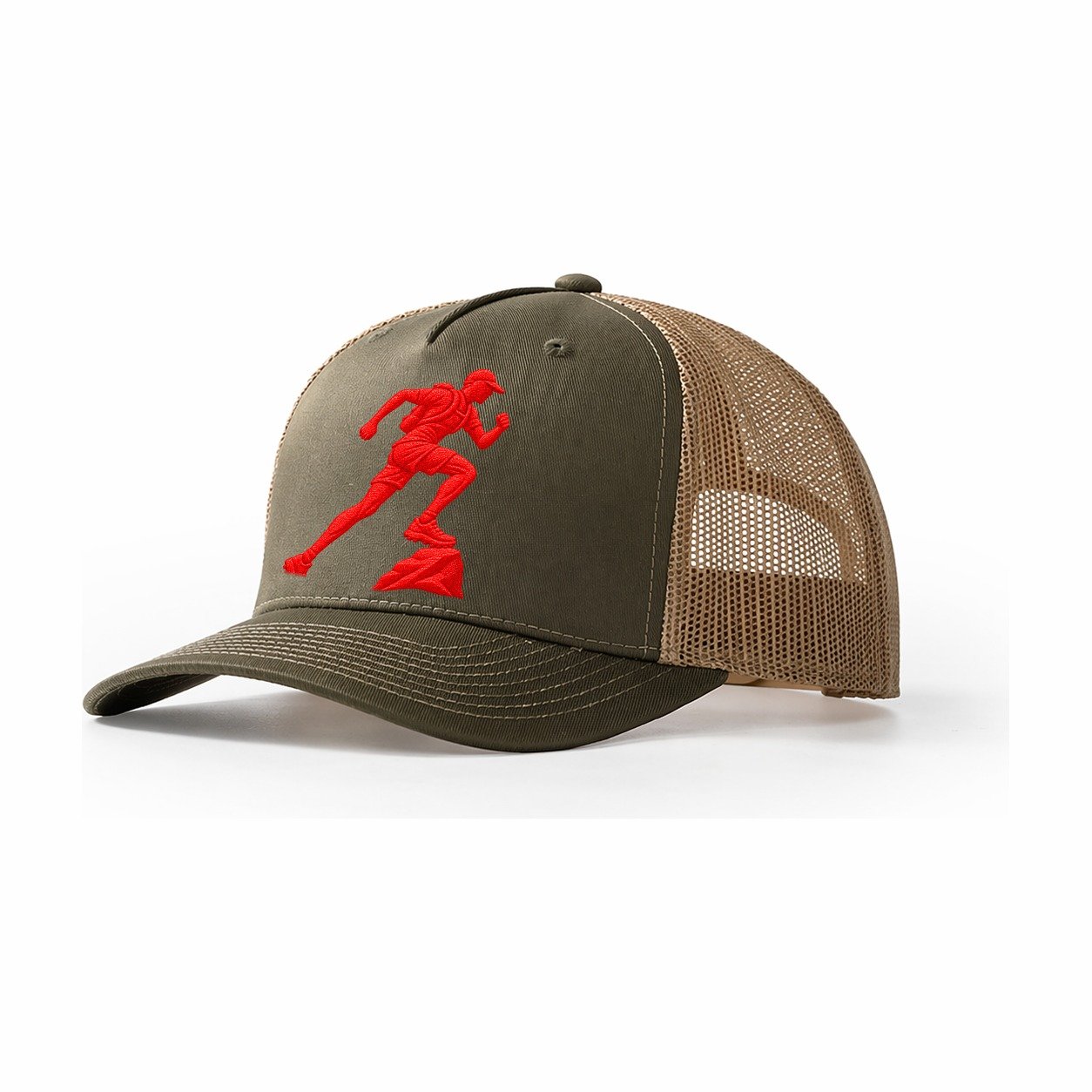 Trail Runner Uphill Drive Micro Motion Mark Trucker Hat – Olive Khaki