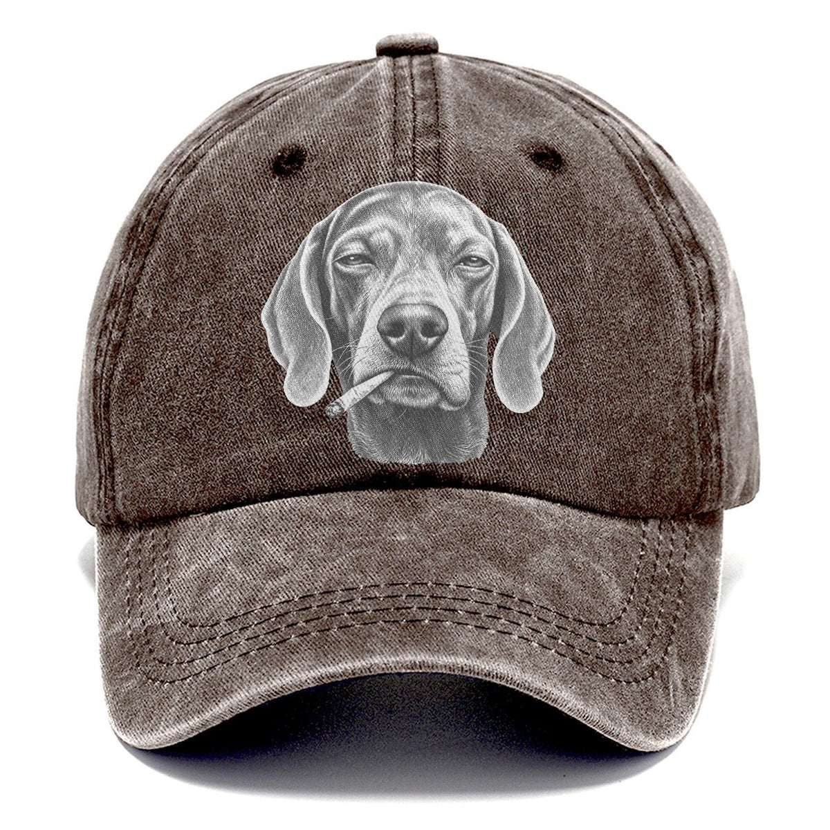 Weimaraner A Loosely Hand Rolled Cigarette Smoking Dogs Smoking Dogs Portraits Classic Cap – Brown