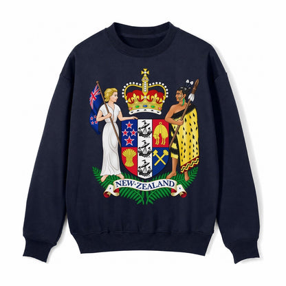 Coat Of Arms Of New Zealand Fleece Sweatshirt – Navy Blue