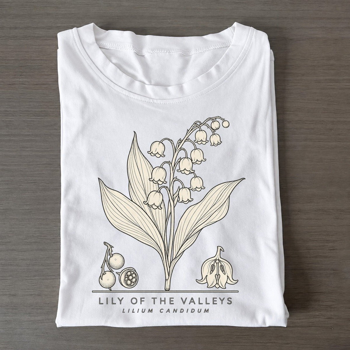 Lily Of The Valleys Olive Line Classic T-shirt – White