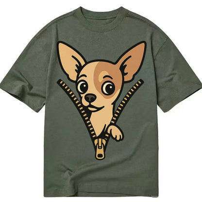 Chihuahua Apple Head Large Pointed Ears Big Round Eyes Tiny Classic T-shirt – Army Green