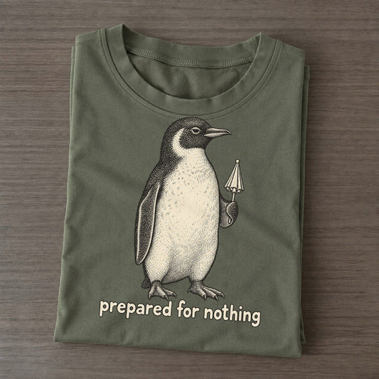 Penguin Prepared For Nothing Unbothered Creatures Classic T-shirt – Army Green