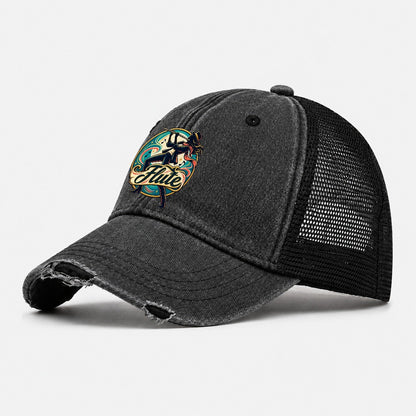 Flute Crest Music Instruments Washed Trucker Hat – Black