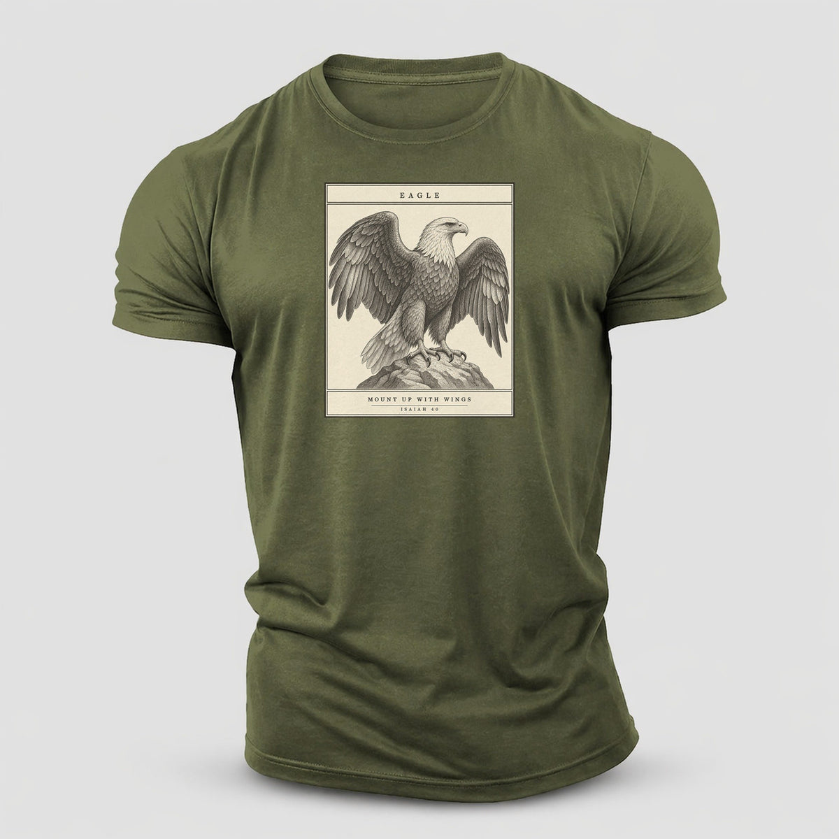 Eagle Specimen Plate Creature Canticle Cotton T-Shirt – Army Green