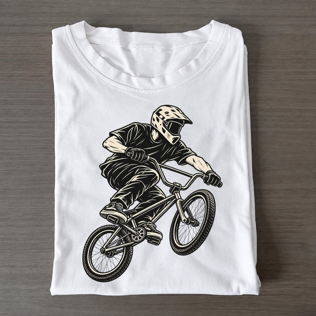 Bmx Rider Tabletop Jump Global Sports Ink Figures Classic T-shirt – White