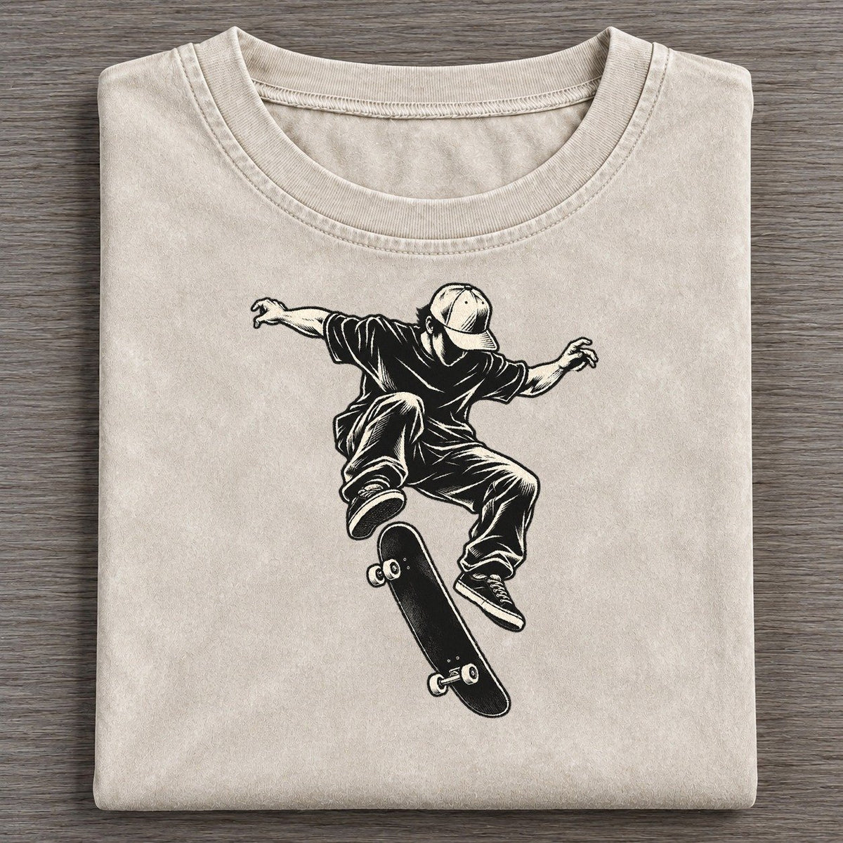 Skateboarder Kickflip Global Sports Ink Figures Vintage T-shirt – Off White