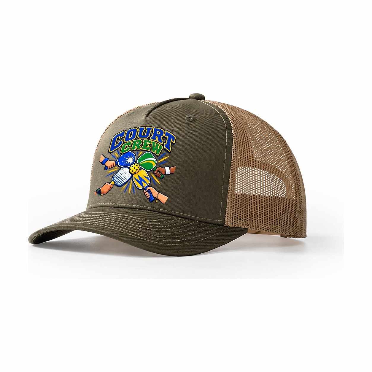 Court Crew Pickleball Life Trucker Hat – Olive Khaki
