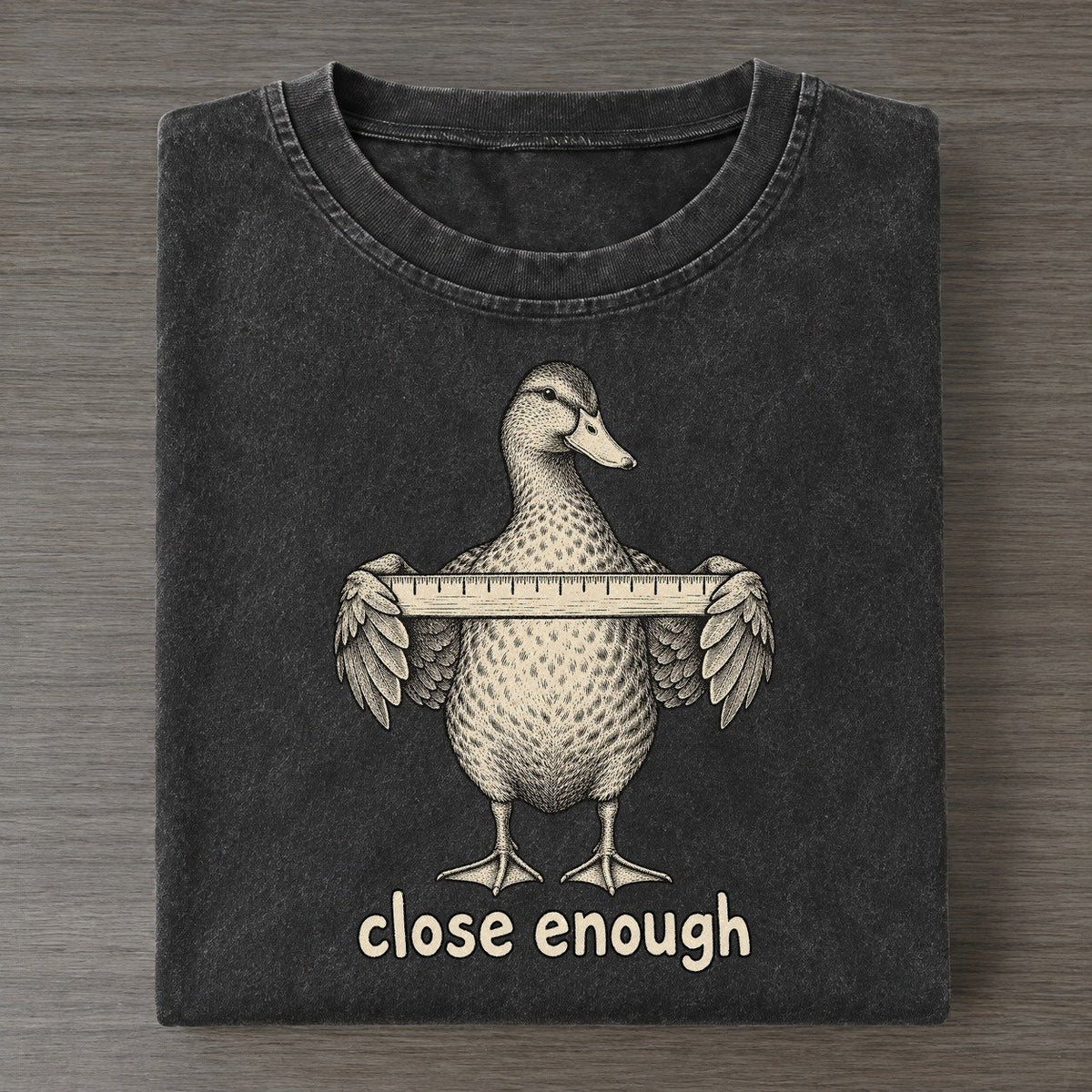 Duck Close Enough Unbothered Creatures Vintage T-shirt – Black