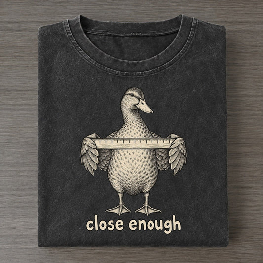 Duck Close Enough Unbothered Creatures Vintage T-shirt – Black