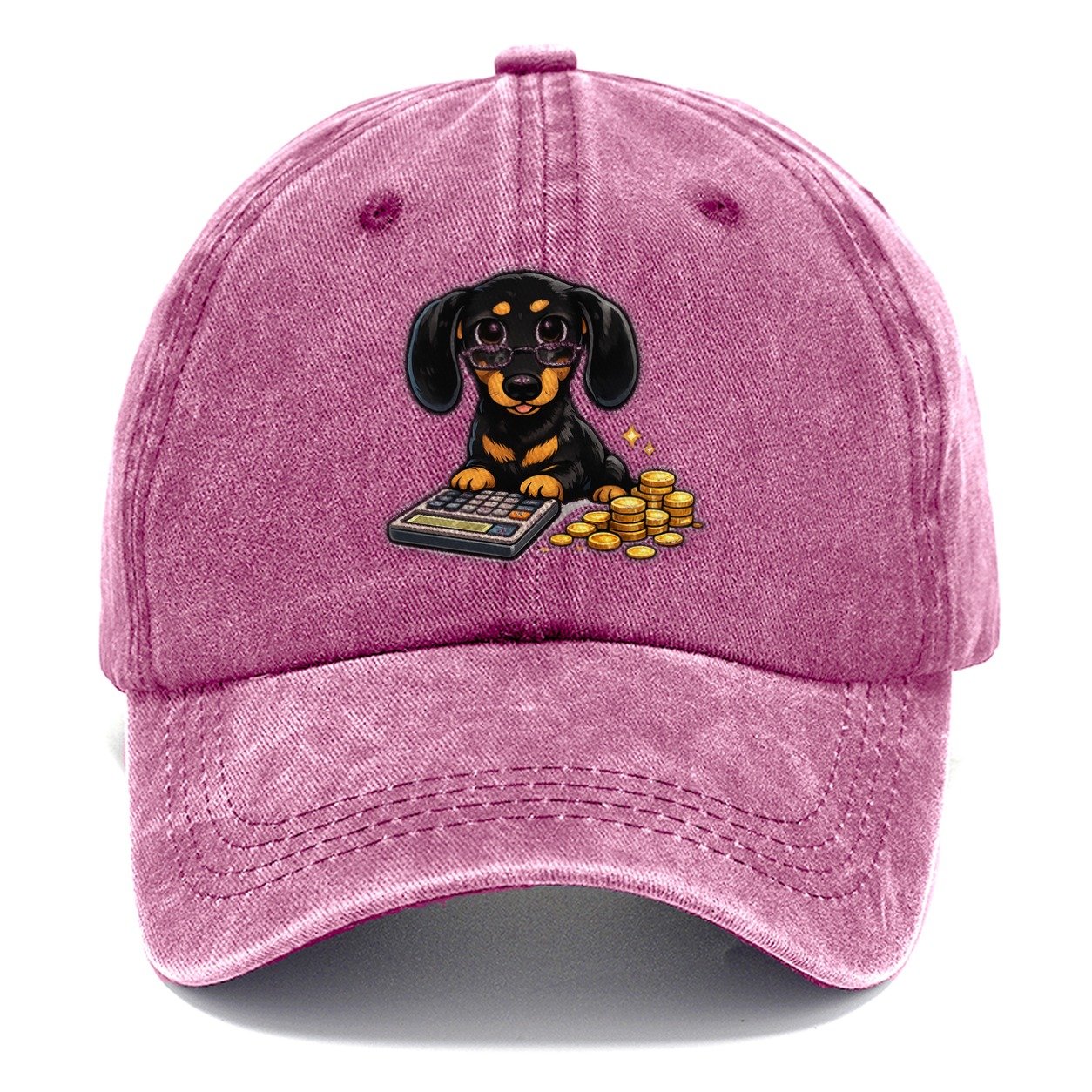 Dachshund Accountant Calculator Classic Cap – Dusty Rose