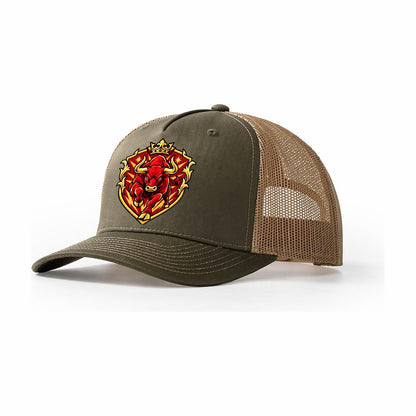 Spain Minimal Emblem Country Logos Trucker Hat – Olive Khaki